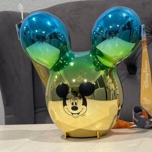 Disney Mickey Mouse Metallic Green and Gold Balloon